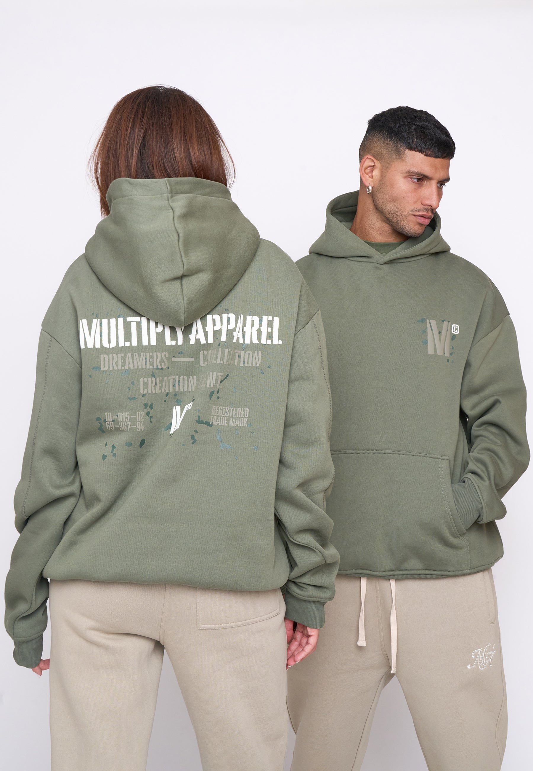 Multiply Spparel Oversize Hoodie DRILL Four Leaf Clover