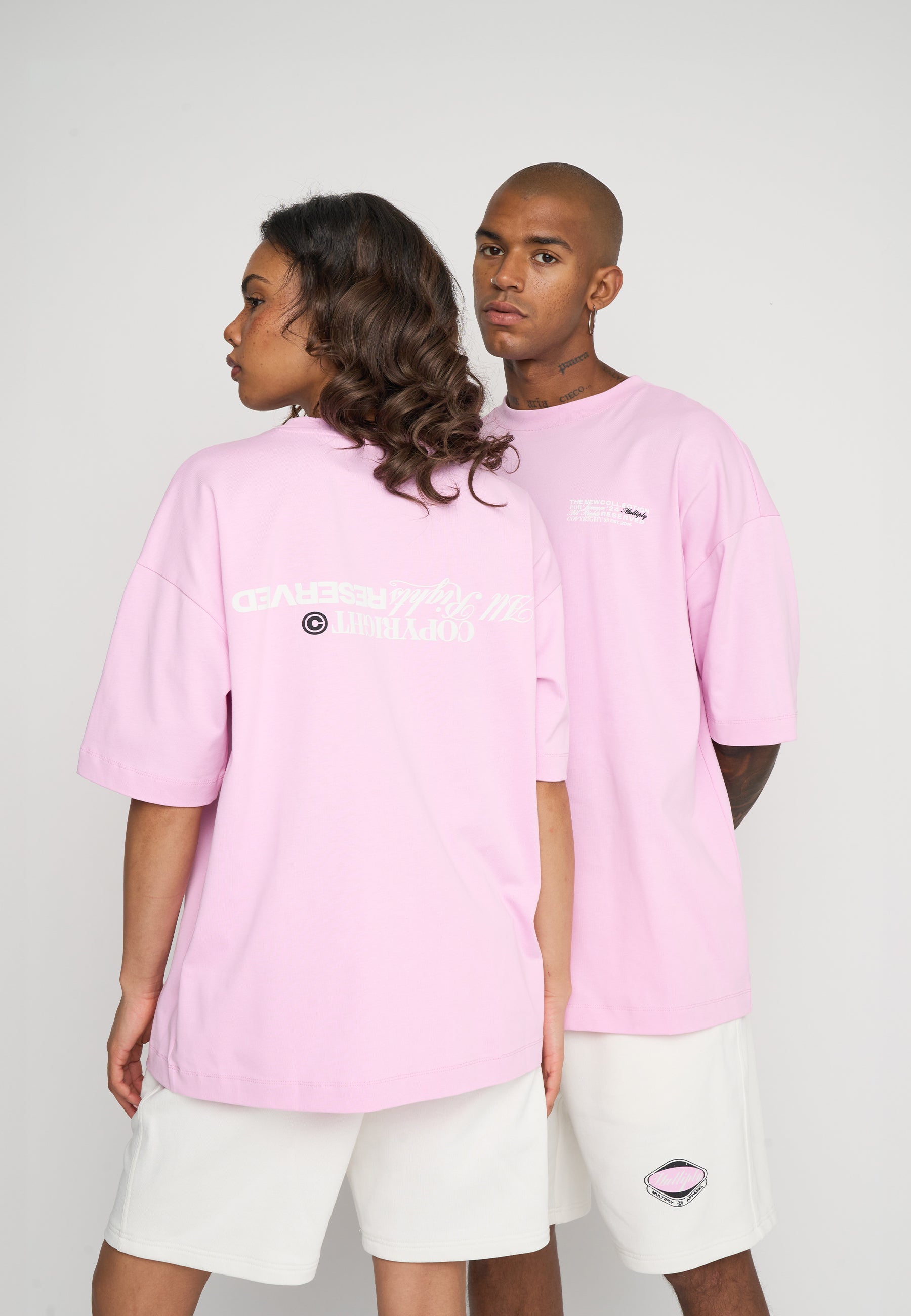 Oversize T-Shirt RESERVED Pink Lavender