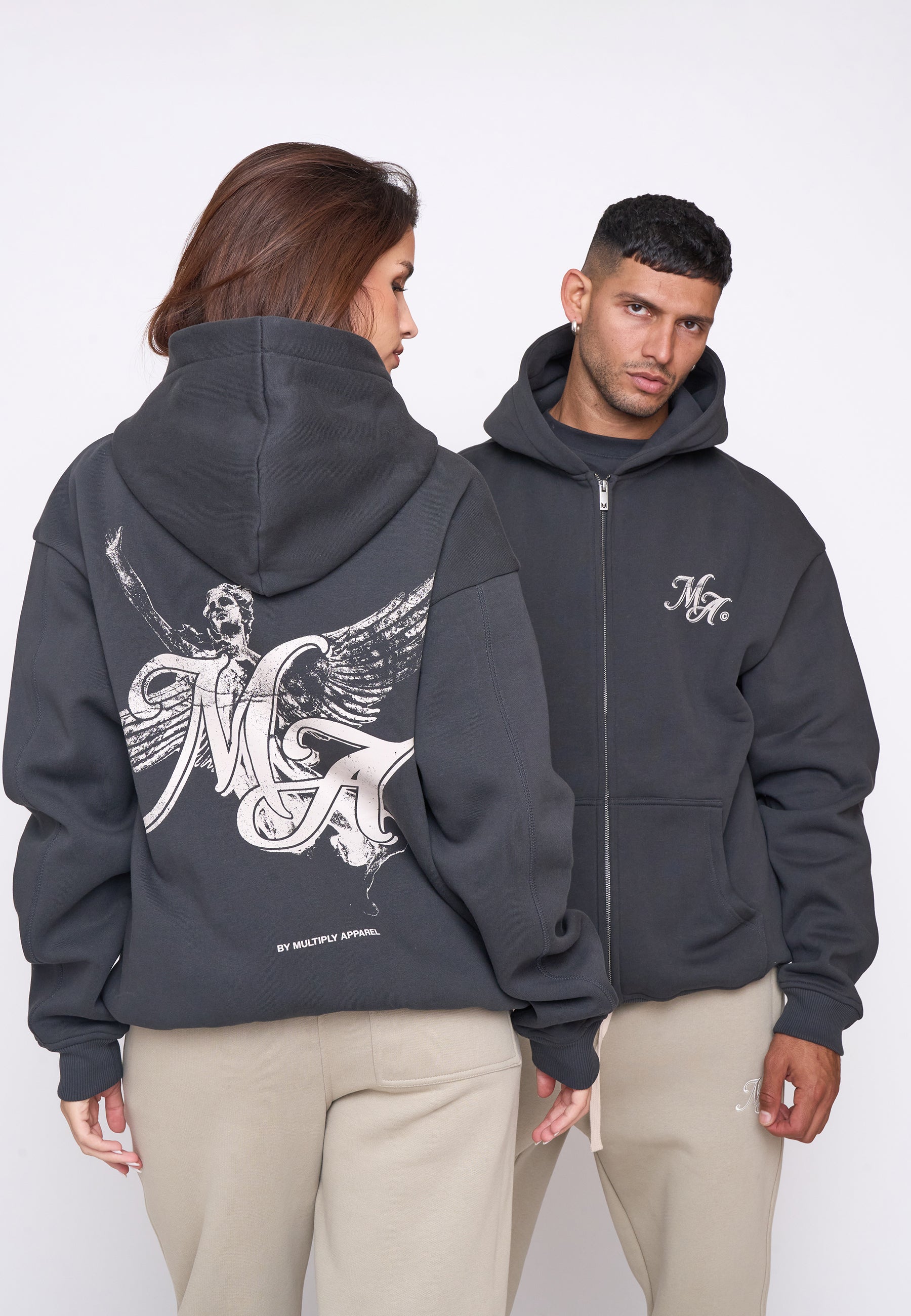 Multiply Spparel Oversize Zip Hoodie HERO Black Soda