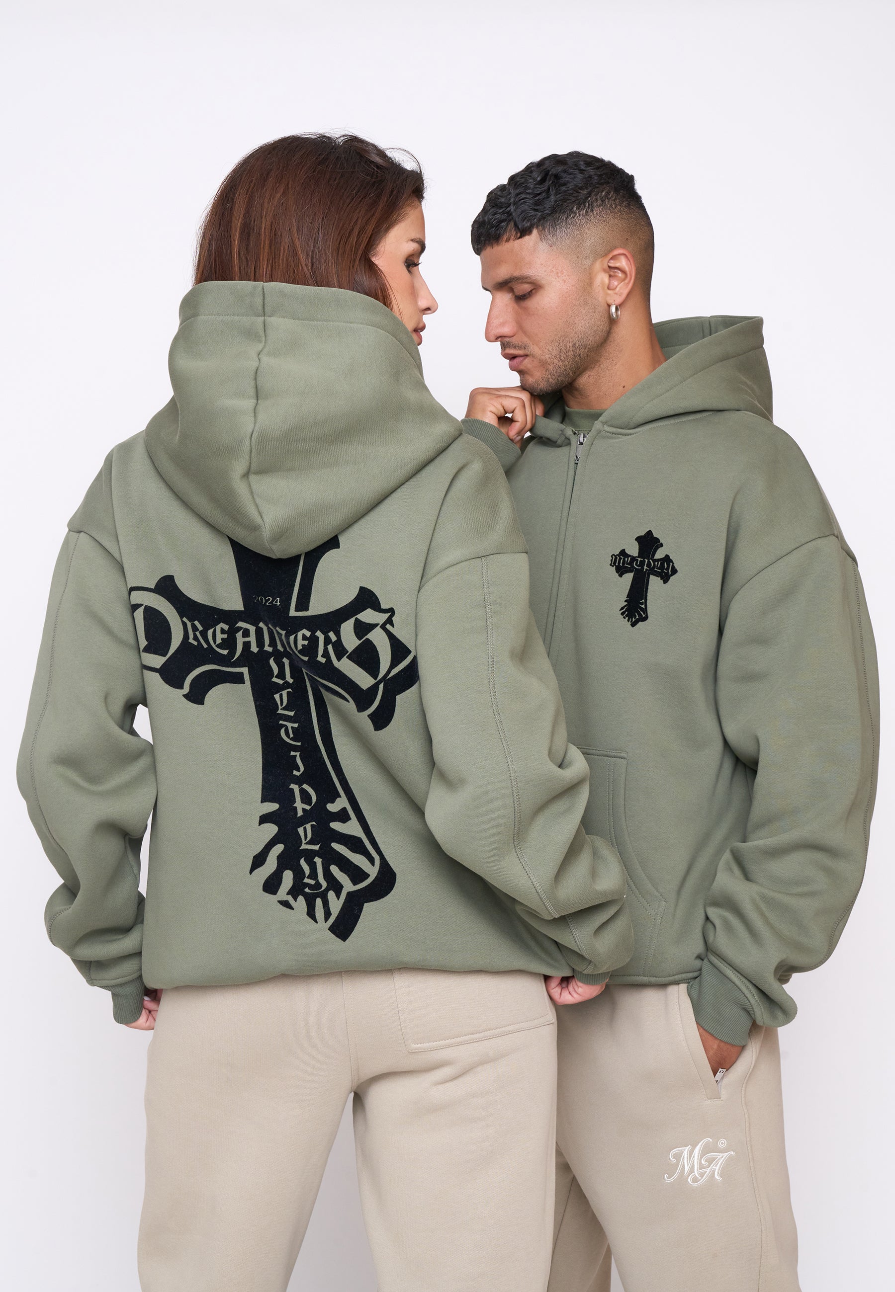 Multiply Spparel Oversize Zip Hoodie CAVALRY Four Leaf Clover