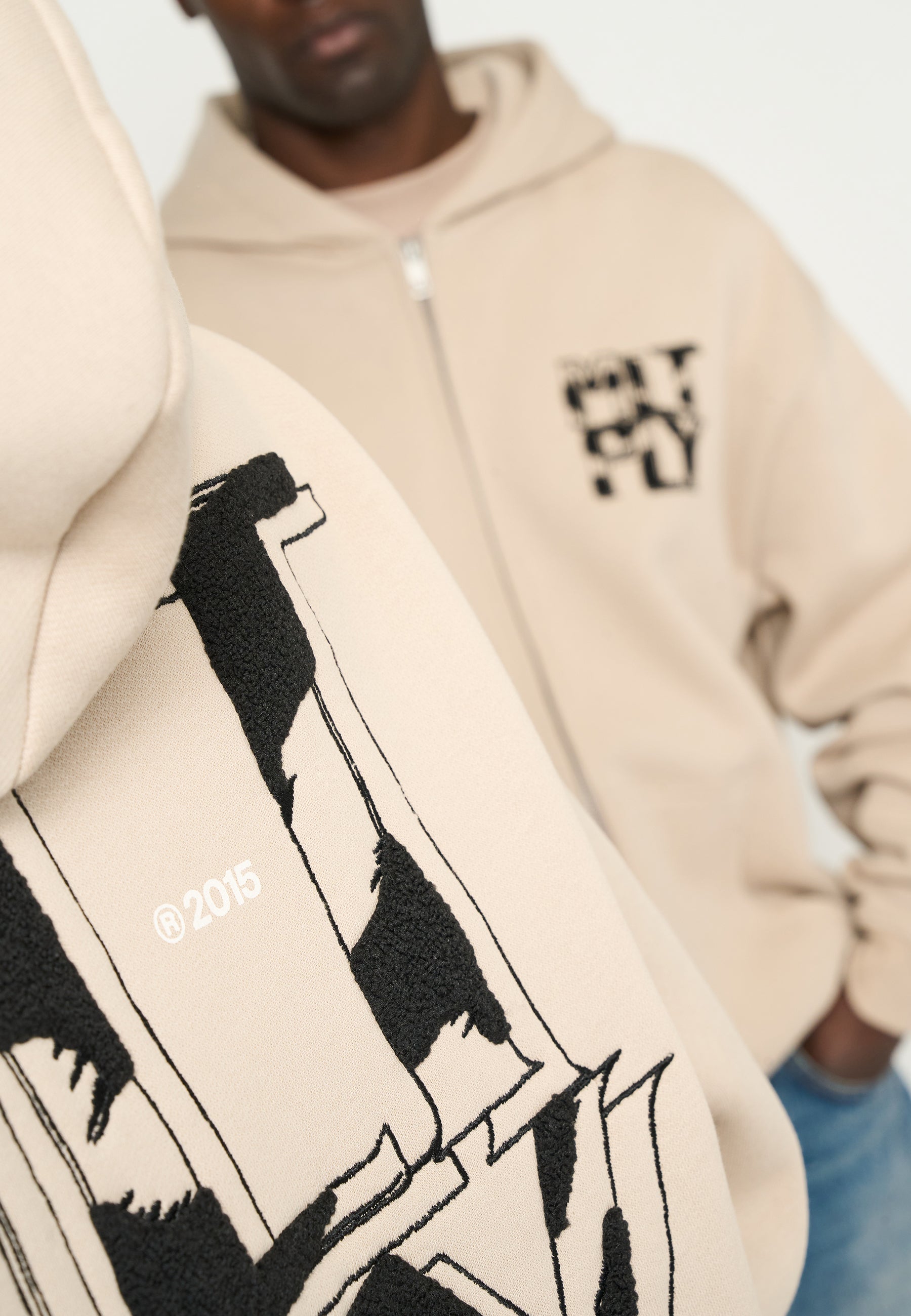 Oversize Zip Hoodie STRONG Simply Taupe