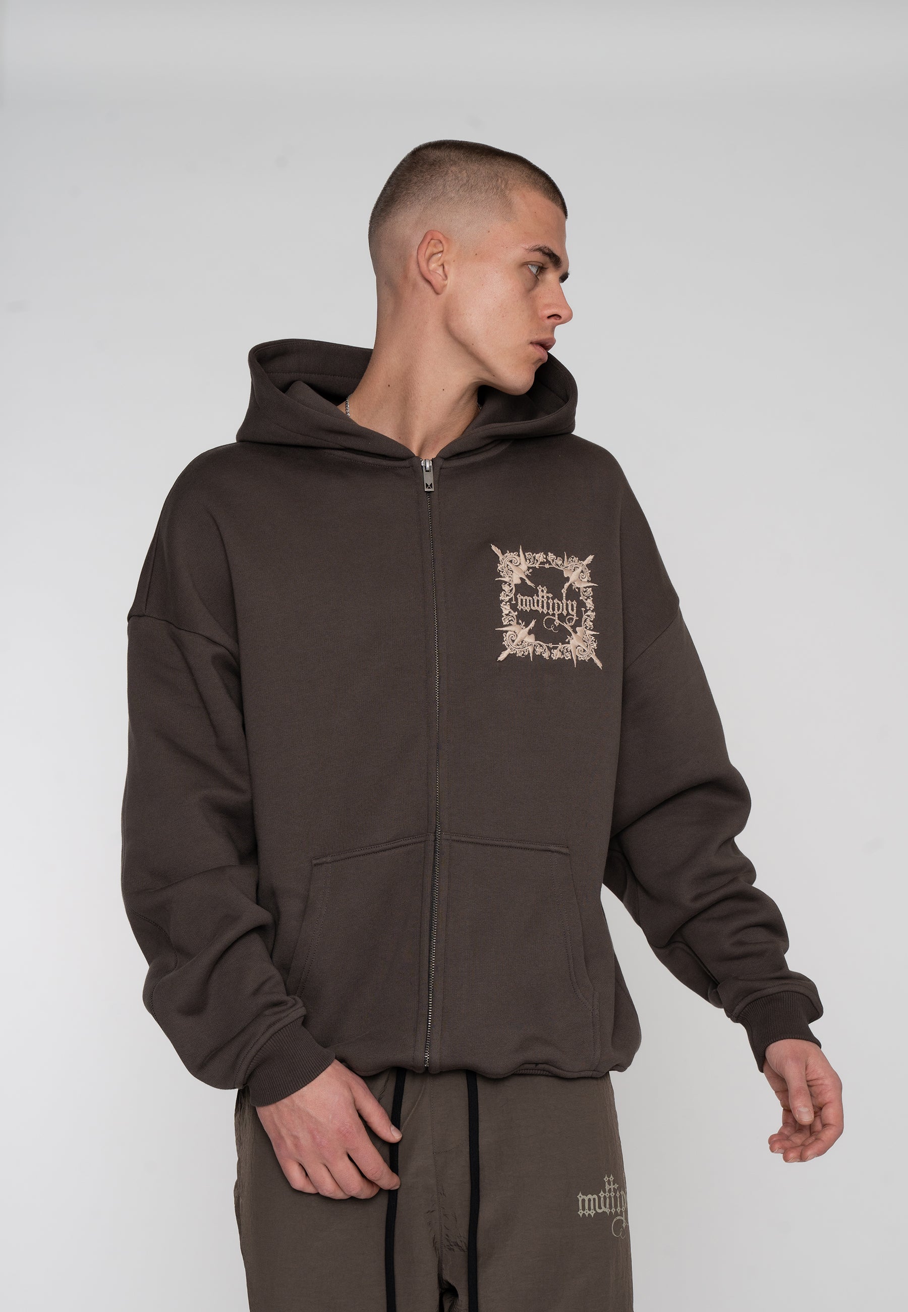 Oversize Zip Hoodie REGALIA Turkish Coffee