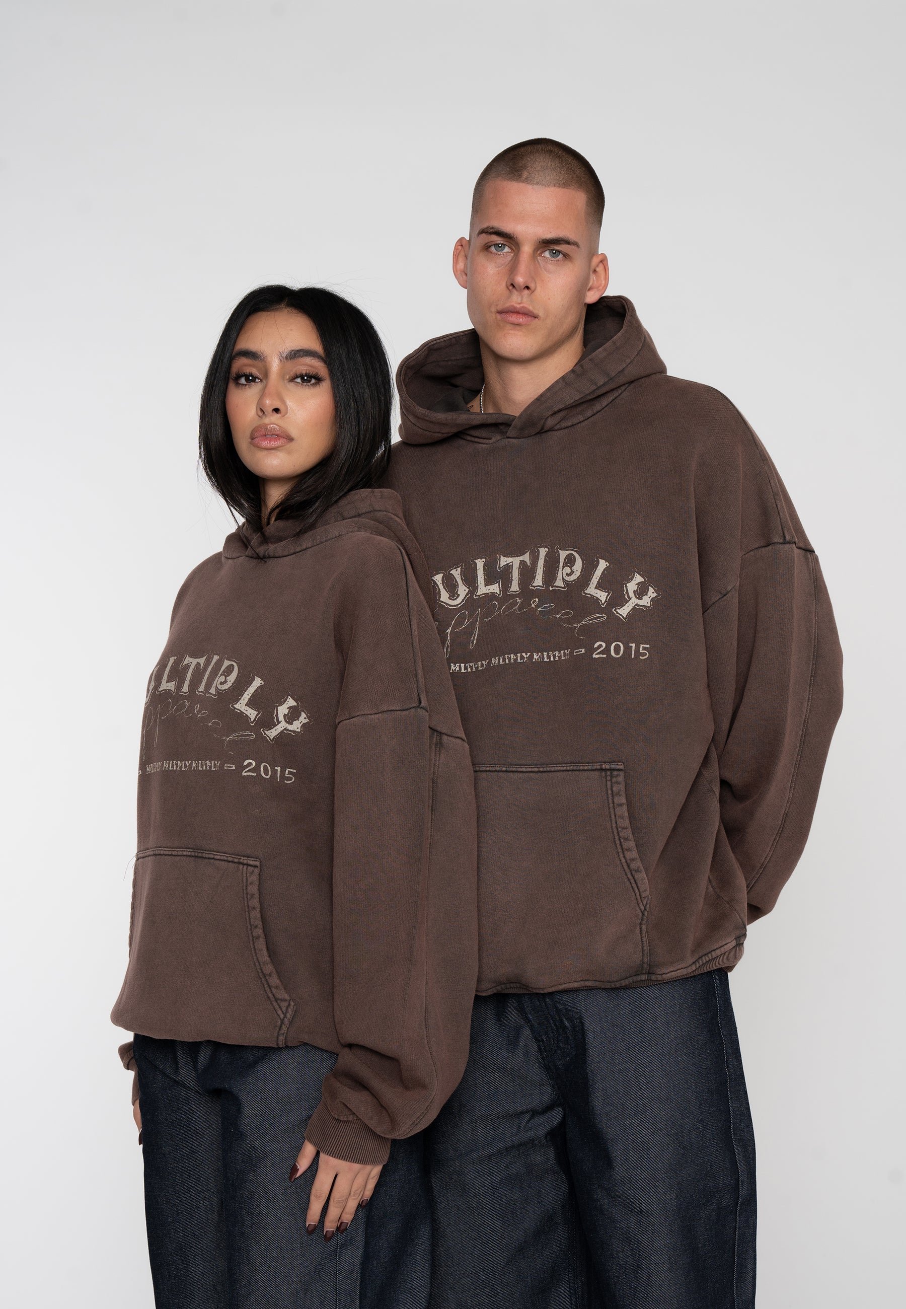 Oversize Hoodie AMPHITHEATER Turkish Coffee Heavy Acid Washed